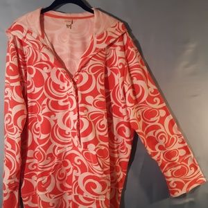 Orange and White Pull Over Top